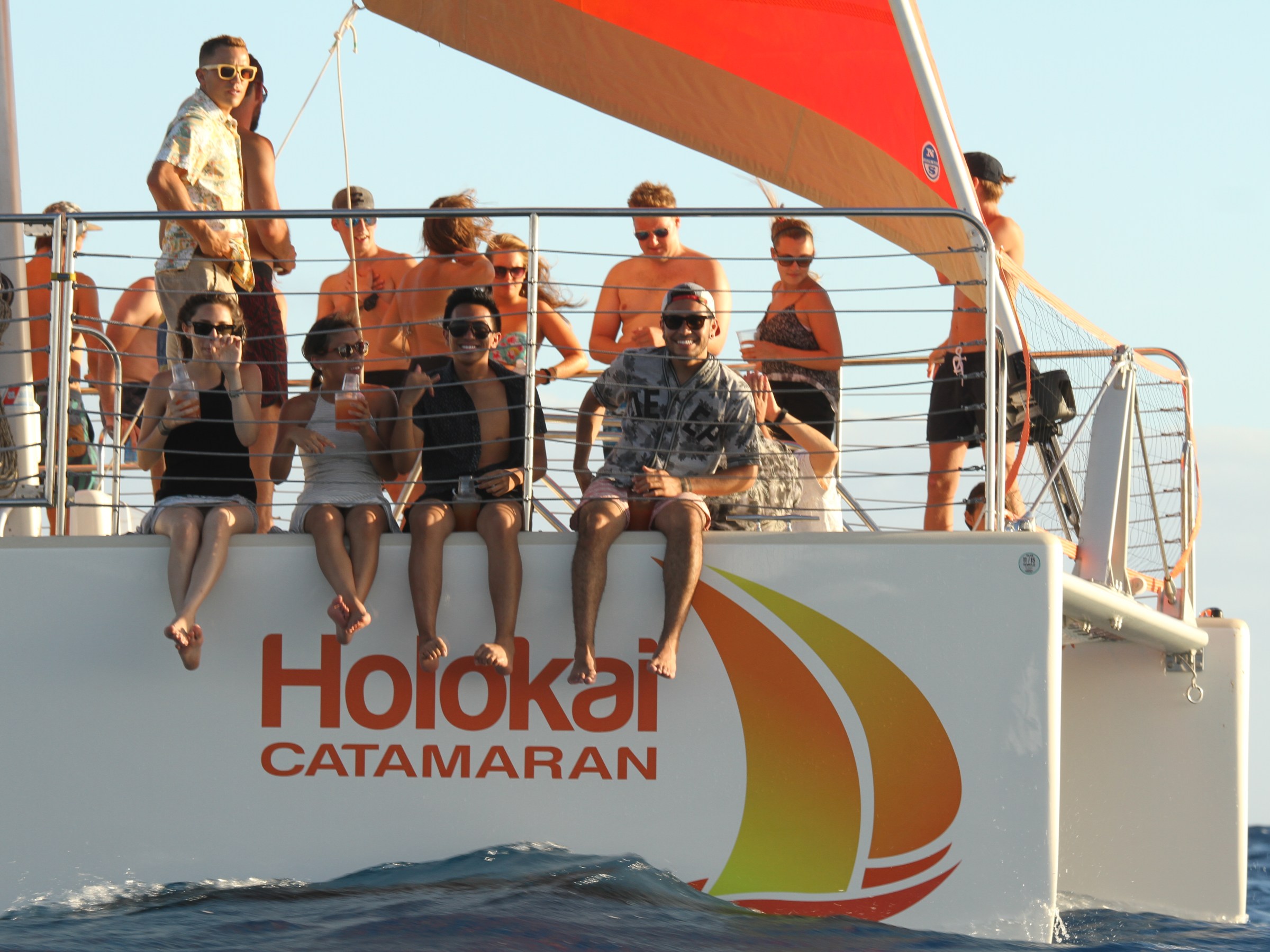 Fun hanging on Holokai Catamaran