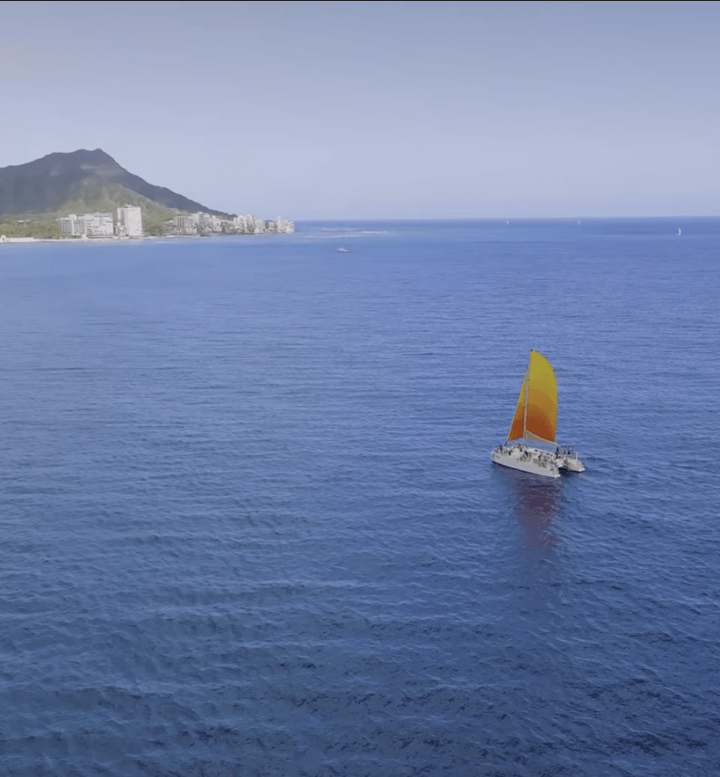 a small boat in a large body of water